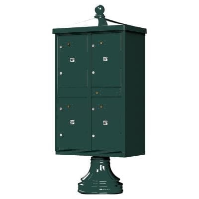 Florence Traditional Decorative 4 Unit Outdoor Parcel Locker Model #1590-T2V2